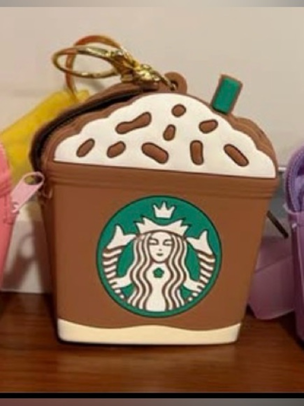 Starbucks Silicone Zippered Pouch Keychain/Bag Charm